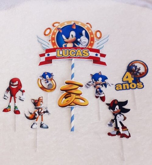 Topo de Bolo Sonic