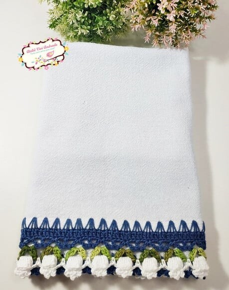 Pano de Prato/copa Coleção Tulipas - Bijoux Azul