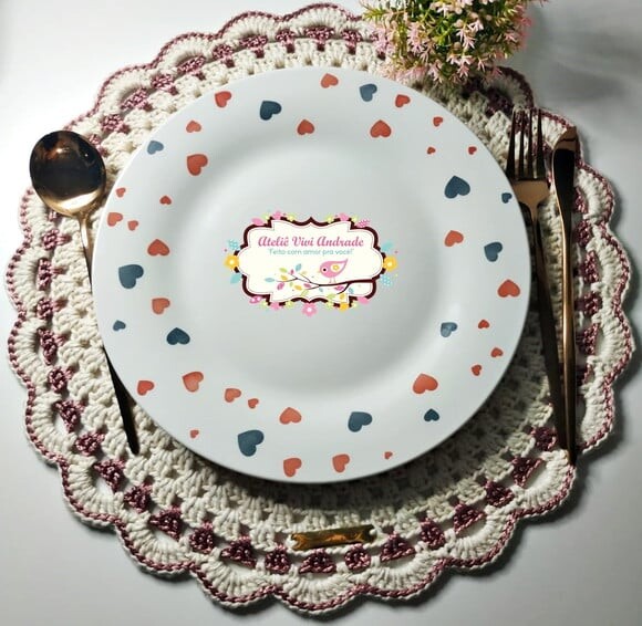 Sousplat/americano em Crochê Tradicional Luxo - 2 Peças