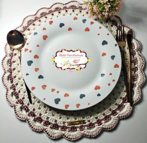 Sousplat/americano em Crochê Tradicional Luxo - 2 Peças