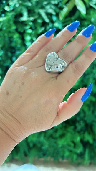 Anel Love Silver Strass