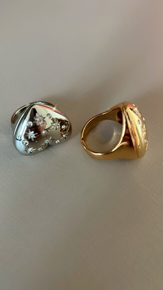Anel Love Gold Strass