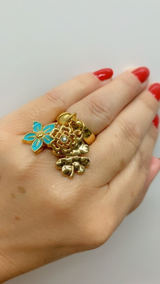 Anel Flores Esmaltadas