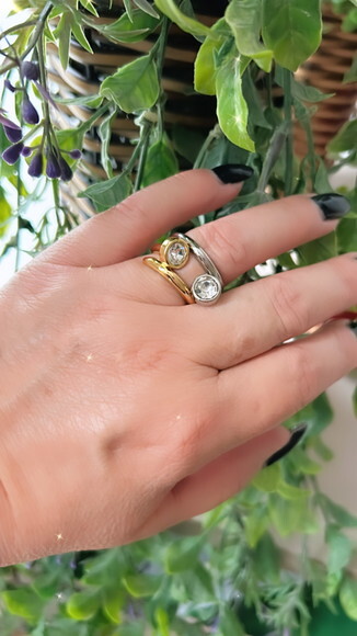 Anel Prego com Strass Gold