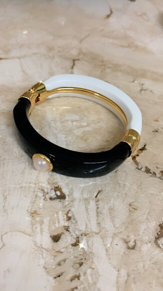 Bracelete Ouro Preto e Branco