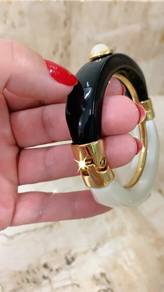 Bracelete Ouro Preto e Branco