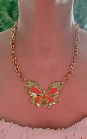 Colar Butterfly Coral