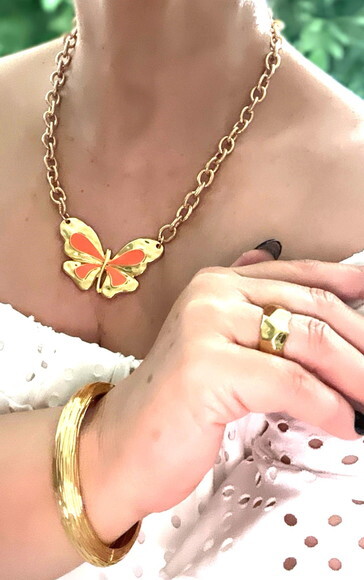 Colar Butterfly Coral