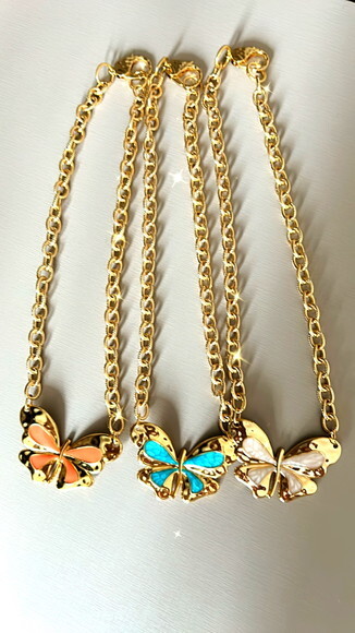 Colar Butterfly Turquesa
