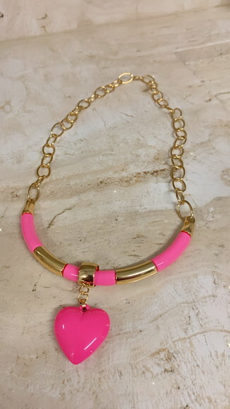 Colar Coração Pink