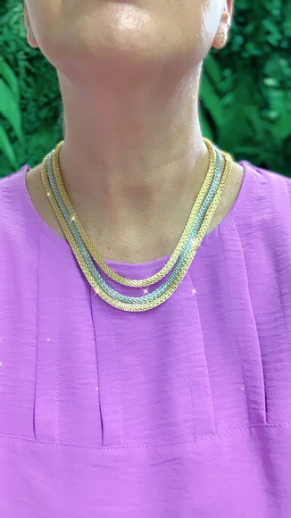 Colar de Malha Dourado e Prata