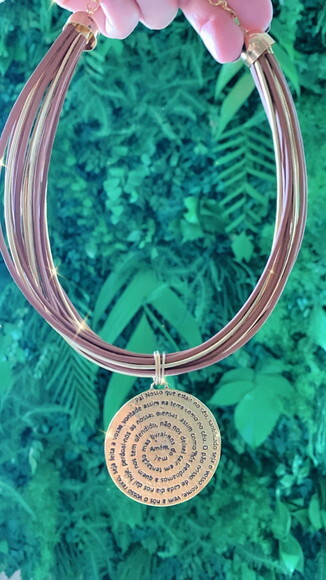 Colar Gargantilha Pai Nosso Dourado