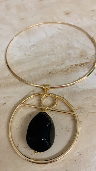 Colar Gargantilha Pingente Pendulo Preto