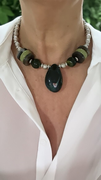 Colar Malta Verde Musgo