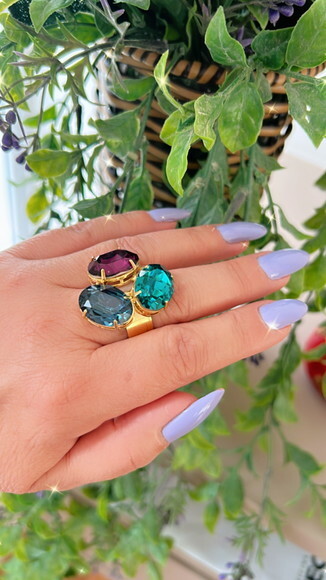 Conjunto Fe Pedras Coloridas