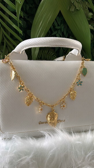 Charm bag  Folhas e Flores