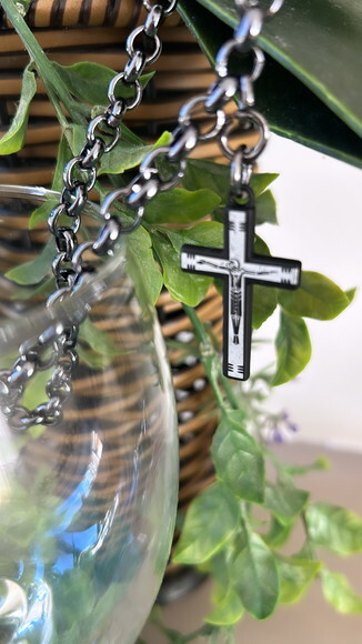 Corrente Crucifixo Laser Black