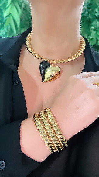 Gargantilha Tereza Gold Black