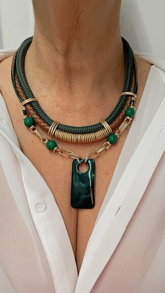 Maxi Colar Sofia Verde Musgo
