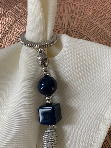 Porta Guardanapo Azul Marinho Marmorizado