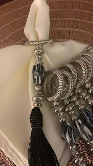 Porta Guardanapo Estampa Classica Preto e Branco