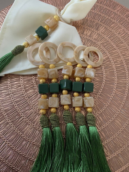Porta Guardanapo Verde Militar e Caramelo Claro