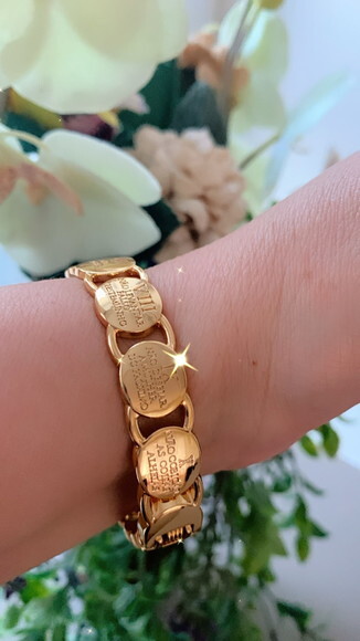 Pulseira Bracelete Dez Mandamentos Ouro
