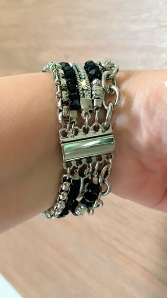 Pulseira Imã Cristais Pretos