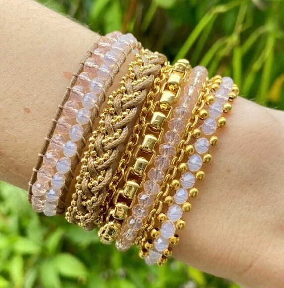 Pulseira Imã Cristais Rosa
