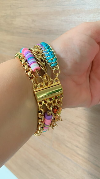 Pulseira Imã Olho Grego Redondo Pink