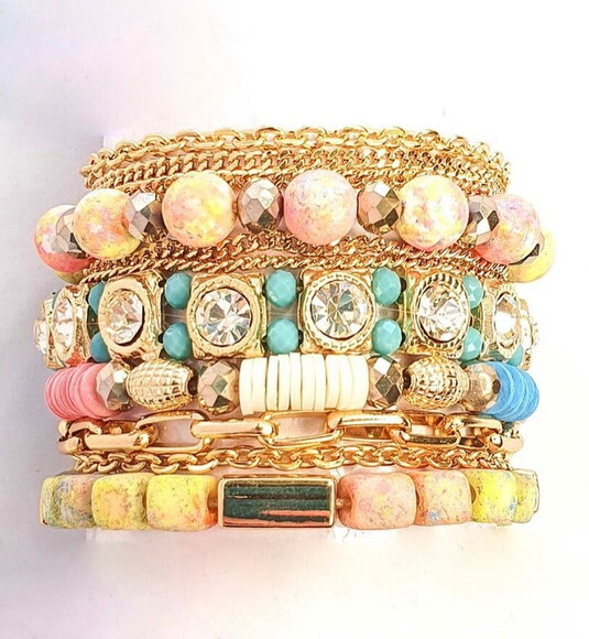 Pulseira Imã Pedras e Strass Cristal