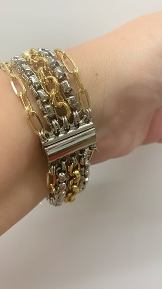 Pulseira Imã Ouro e Prata
