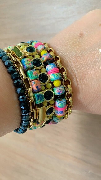 Pulseira Imã Pedras e Strass Marinho