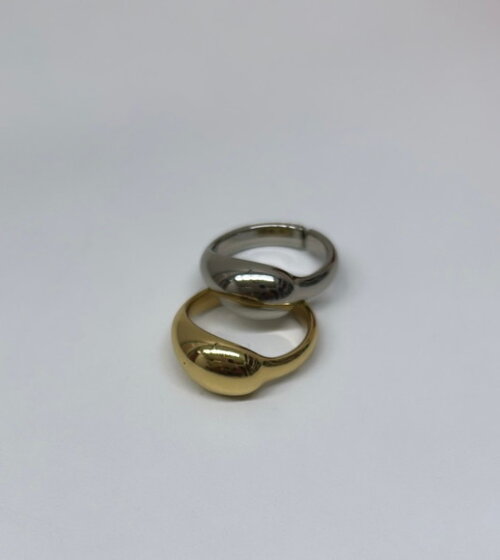 Anel Gota Duo Gold Silver