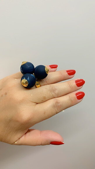 Anel Ouro Trio Blue