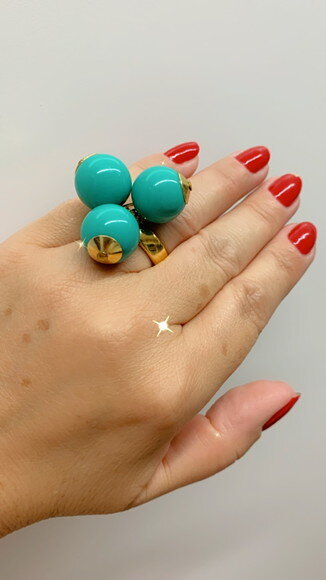 Anel Ouro Trio Blue