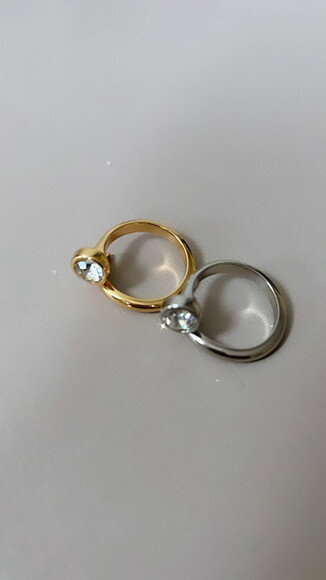 Anel Prego com Strass Gold