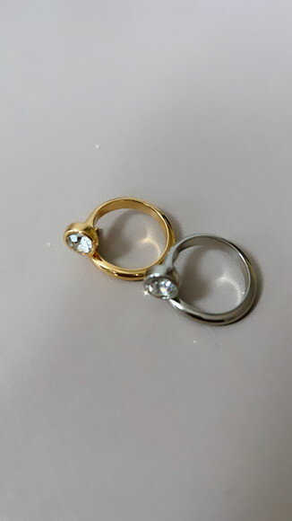 Anel Prego com Strass Silver