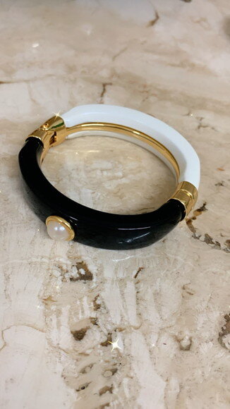 Bracelete Ouro Preto e Branco