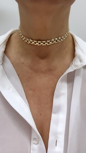 Choker Quadrados Gold