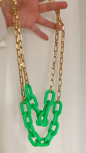 Colar Elos Verde Folha