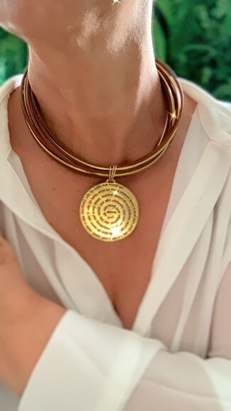 Colar Gargantilha Pai Nosso Dourado