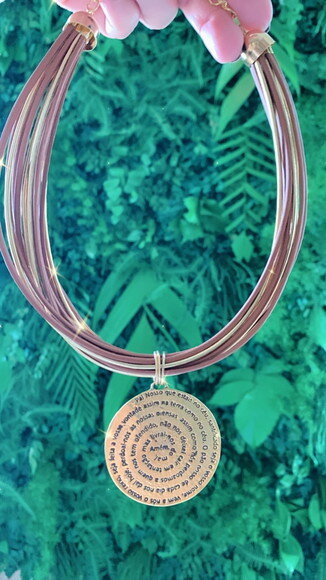 Colar Gargantilha Pai Nosso Dourado