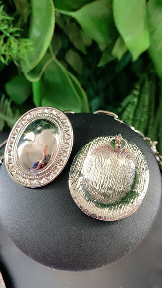 Conjunto Colar Brinco Medalhas Prata