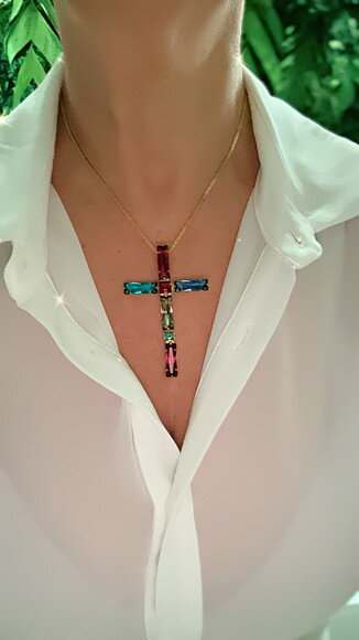 Conjunto Fe Pedras Coloridas