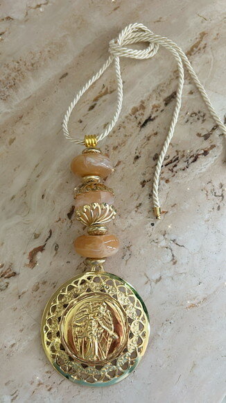 Enfeite de Berço e Porta Anjo da Guarda Dourado