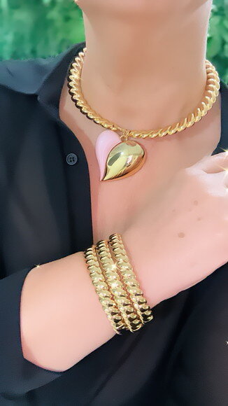 Gargantilha Tereza Gold Light Pink