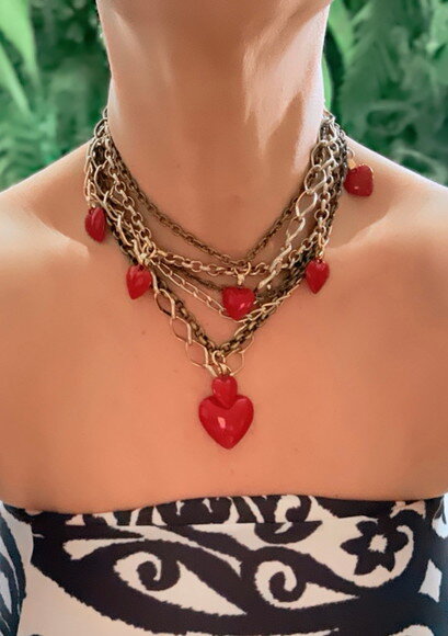 Maxi Colar Love Red