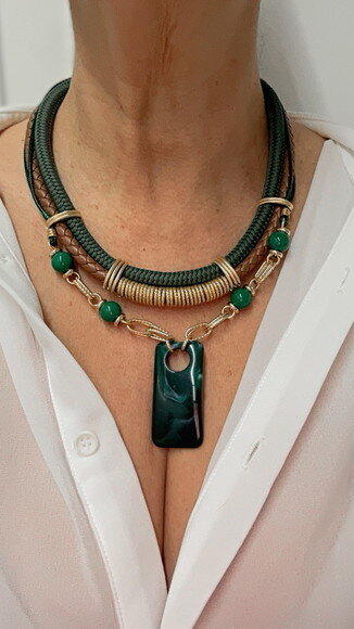 Maxi Colar Sofia Verde Musgo