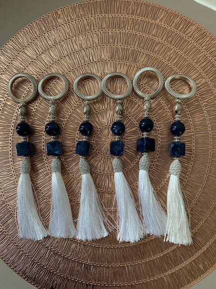 Porta Guardanapo Azul Marinho Marmorizado